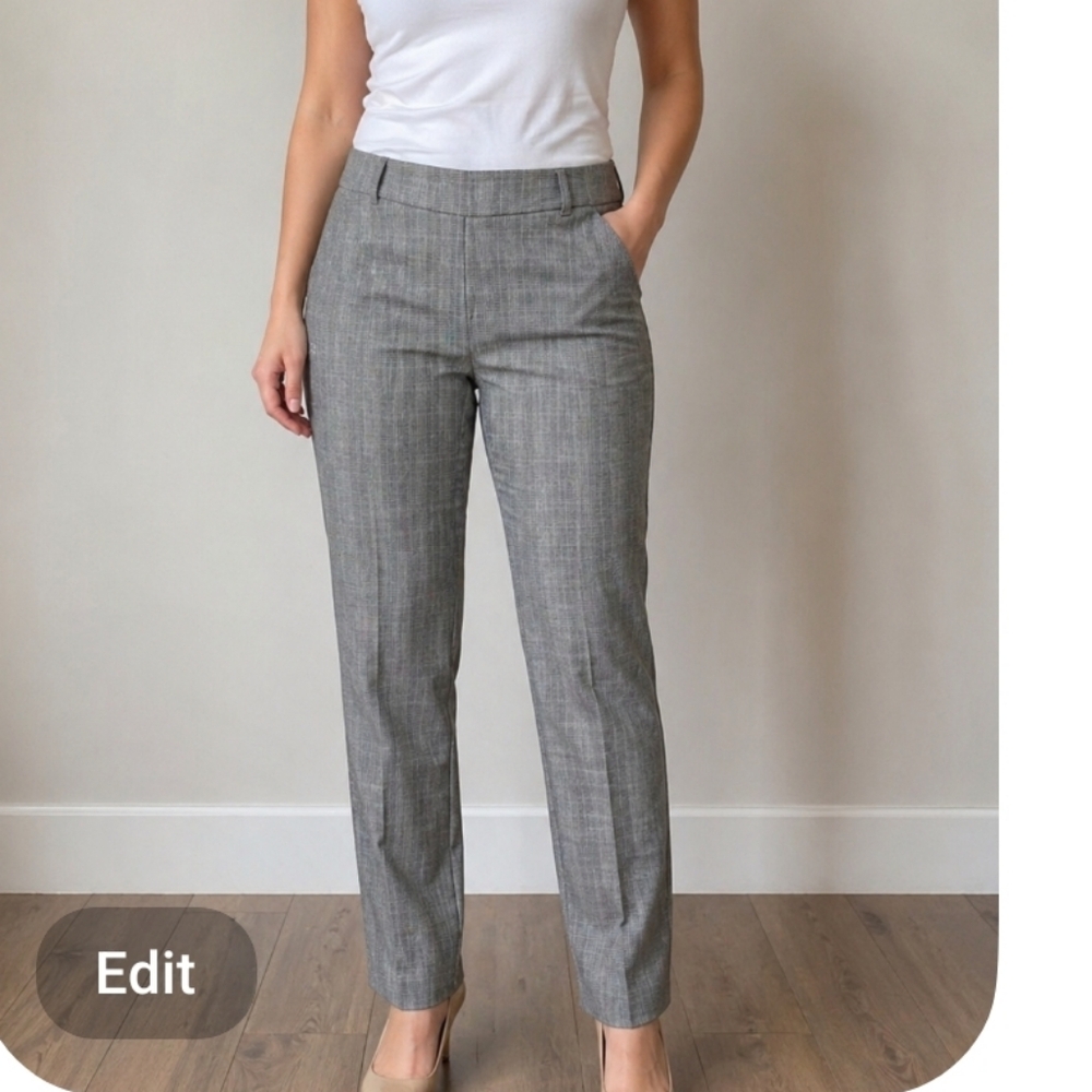89th & MADISON Plaid Check Black White Pattern Pant